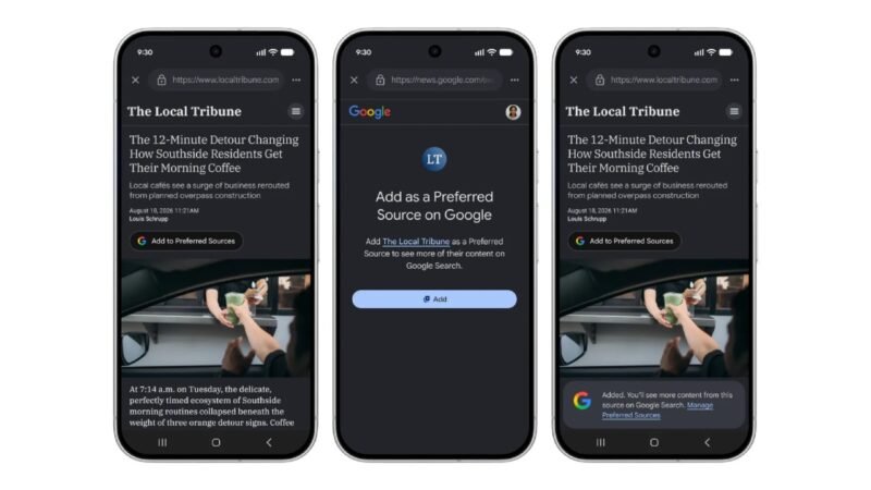 Google libera botão de fontes preferidas para sites lutarem contra queda de tráfego com IA