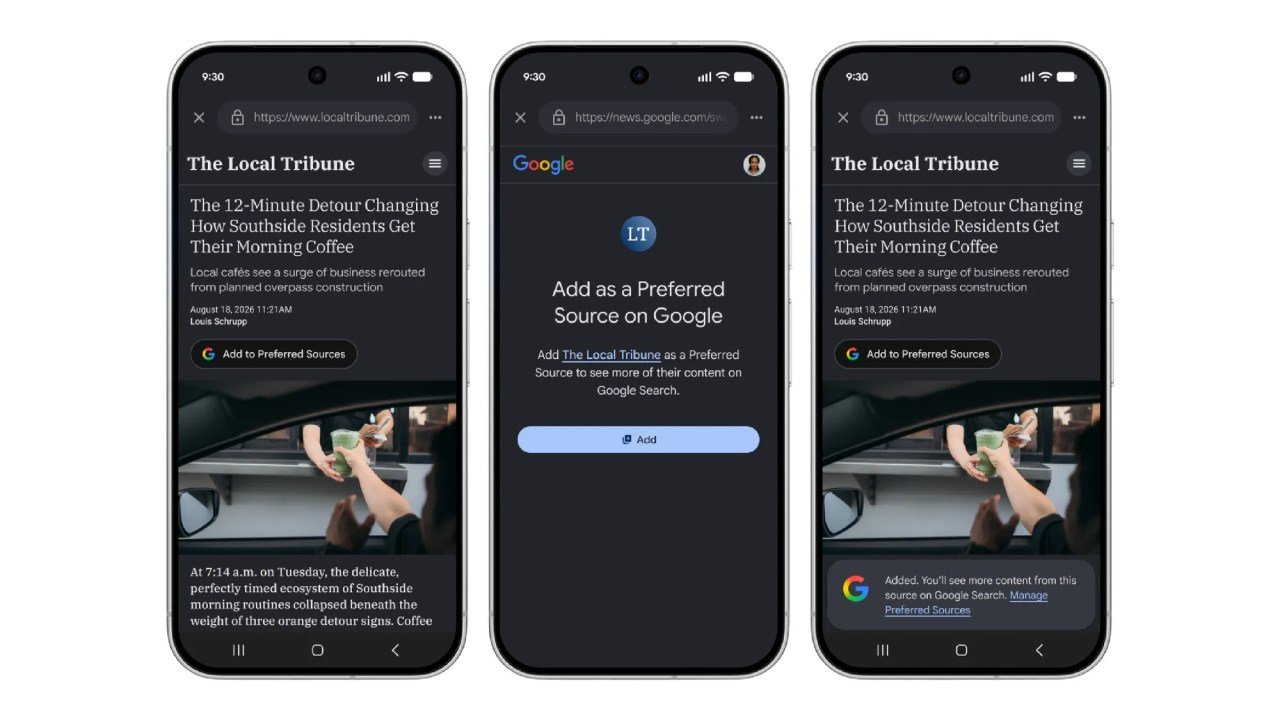 Google libera botão de fontes preferidas para sites lutarem contra queda de tráfego com IA